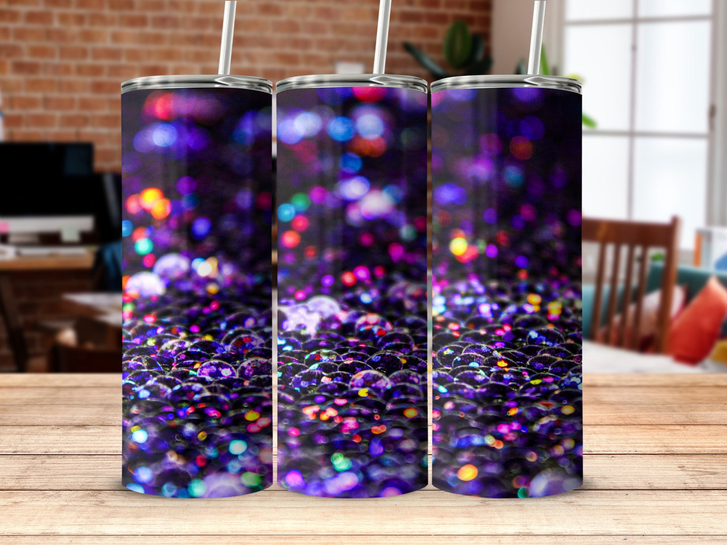 Colorful Abstract Glitter Design Tumbler Product