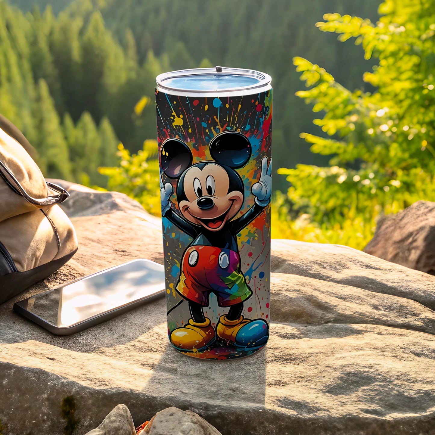 Vibrant Cartoon Character Art Tumbler for Outdoor Use