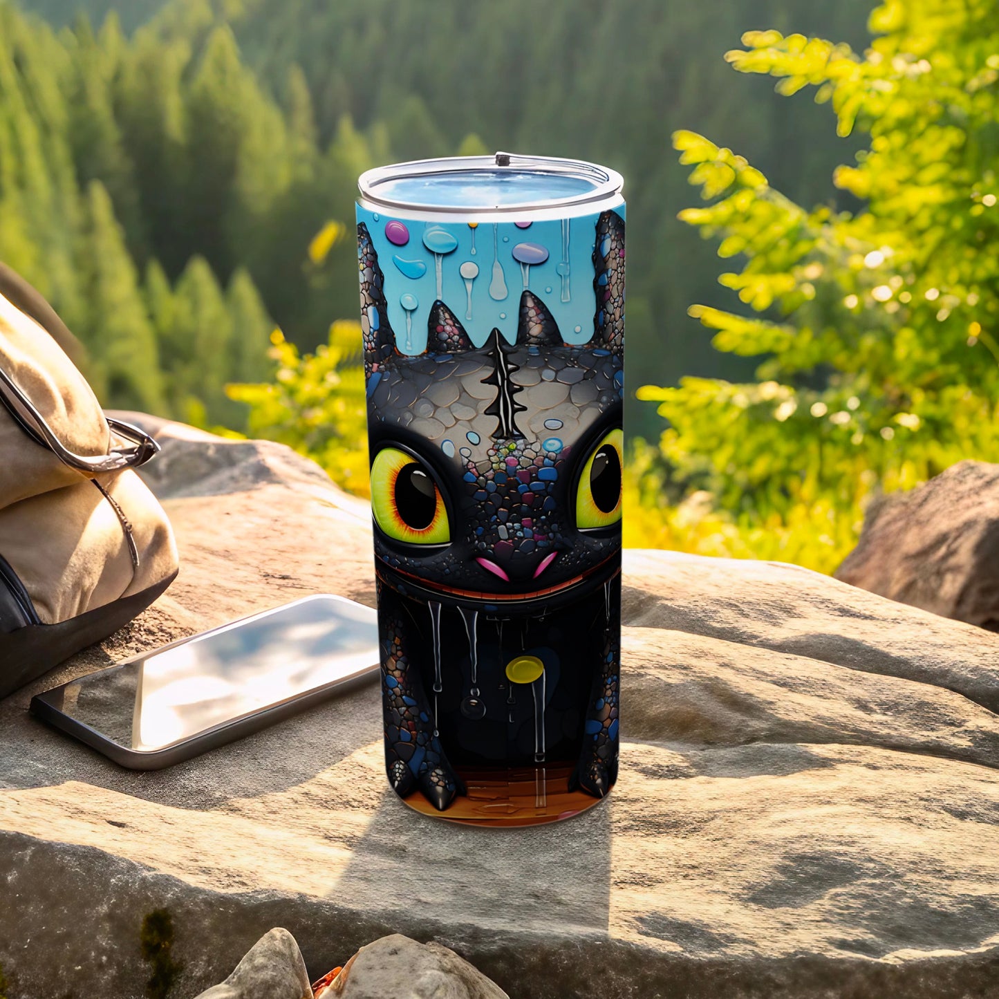 Colorful Dragon Design Travel Tumbler Cup 20oz
