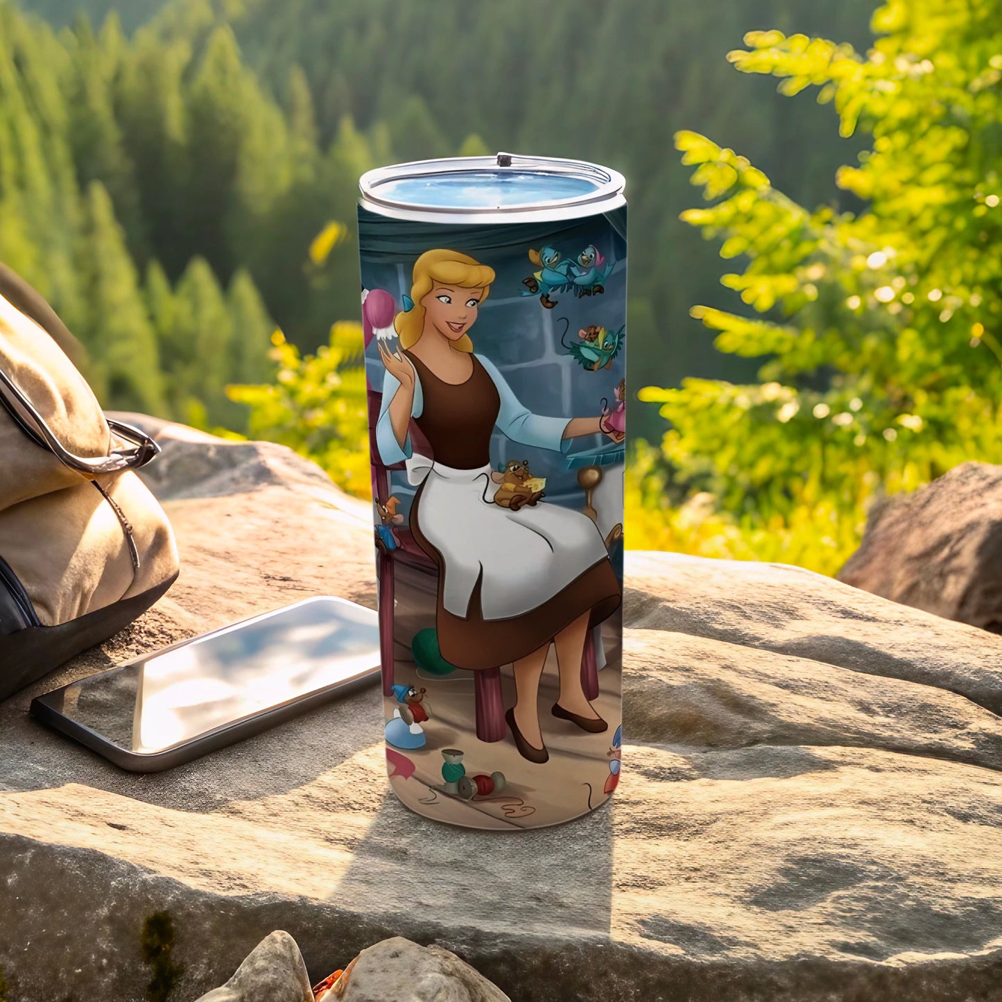 Fairy-Tale Inspired Travel Tumbler With Lid Stainless Steel