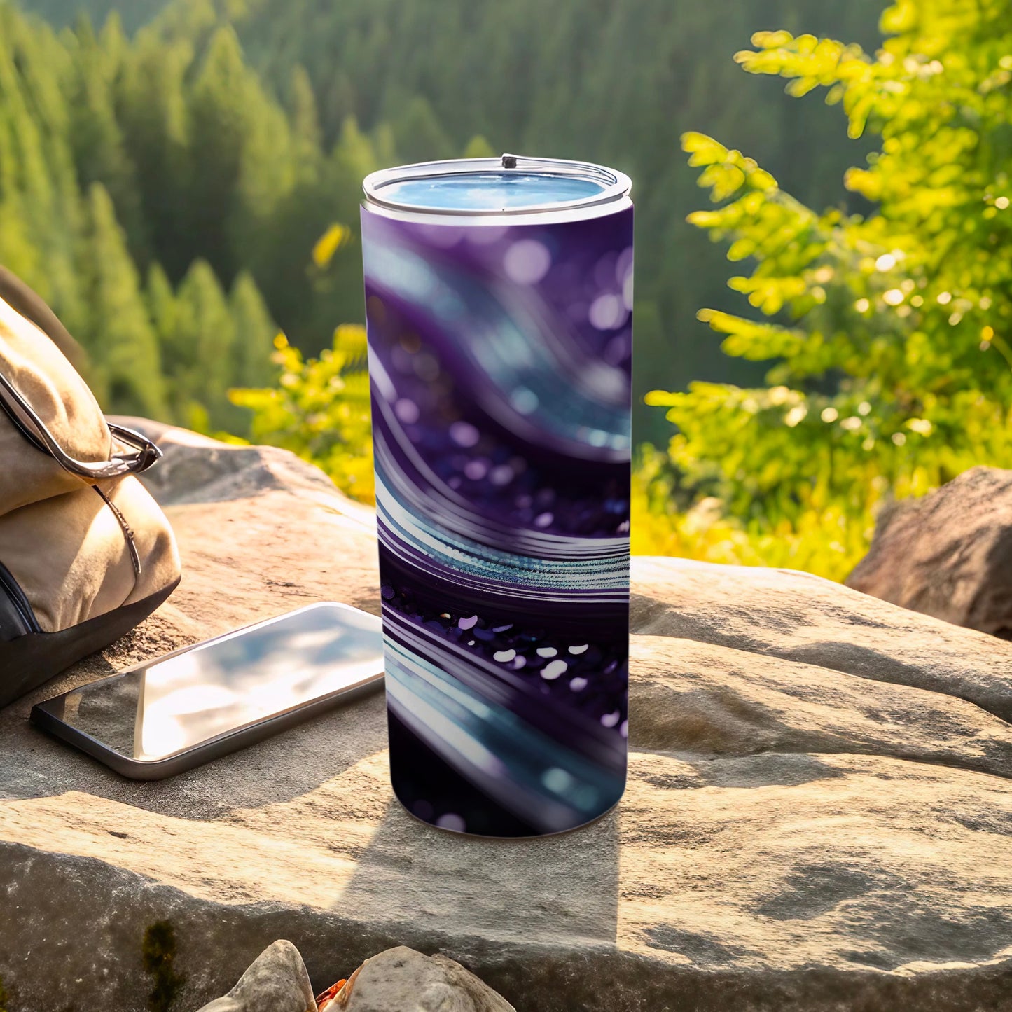 Purple Blue Abstract Wavy Bokeh Pattern Tumbler product type
