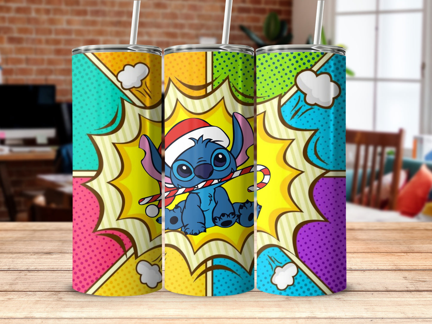 Colorful Christmas Design Cartoon Character Tumbler