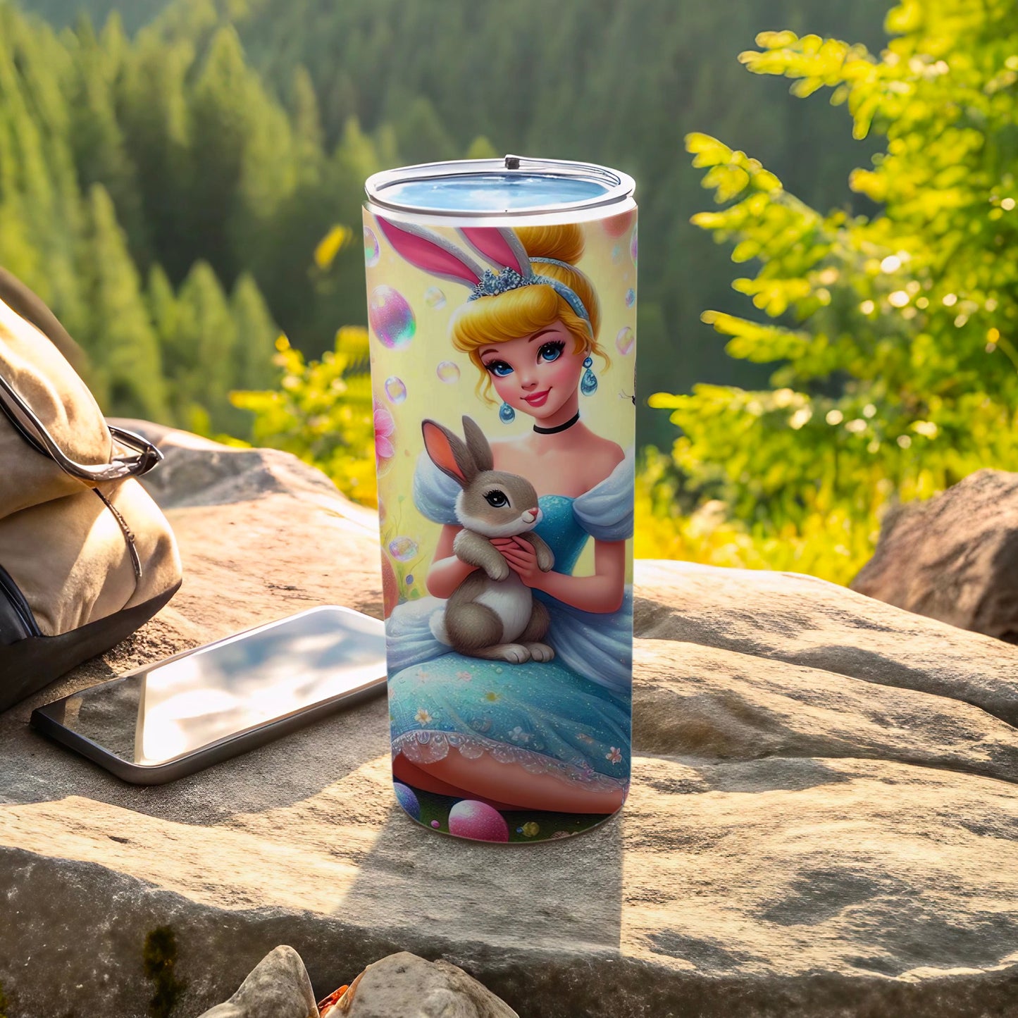 Cute Princess Bunny Rabbit Easter Eggs Bubbles Tumbler product type