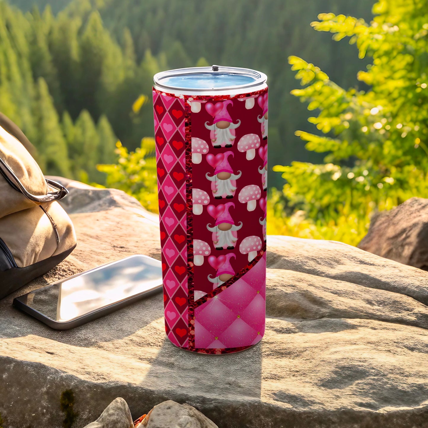 Cute Cartoon Gnome and Mushroom Themed Tumbler Product