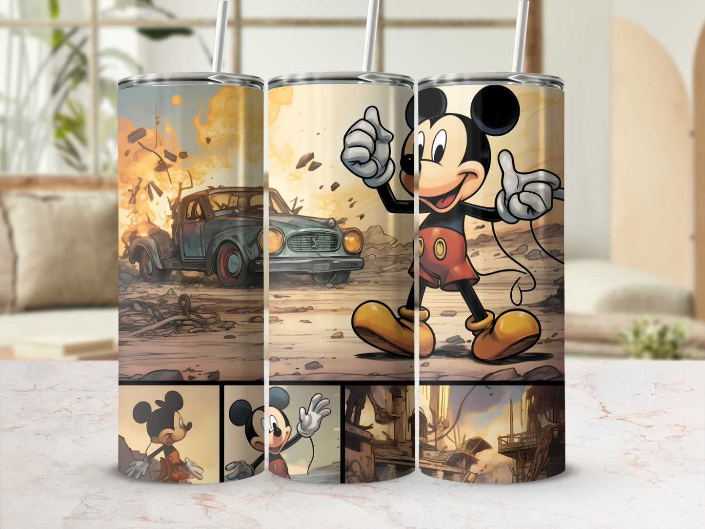 Mickey Mouse Comic Strip Artwork Tumbler