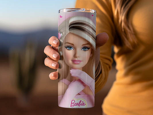 Barbie Girl Pink Hearts Valentine Aesthetic Tumblers