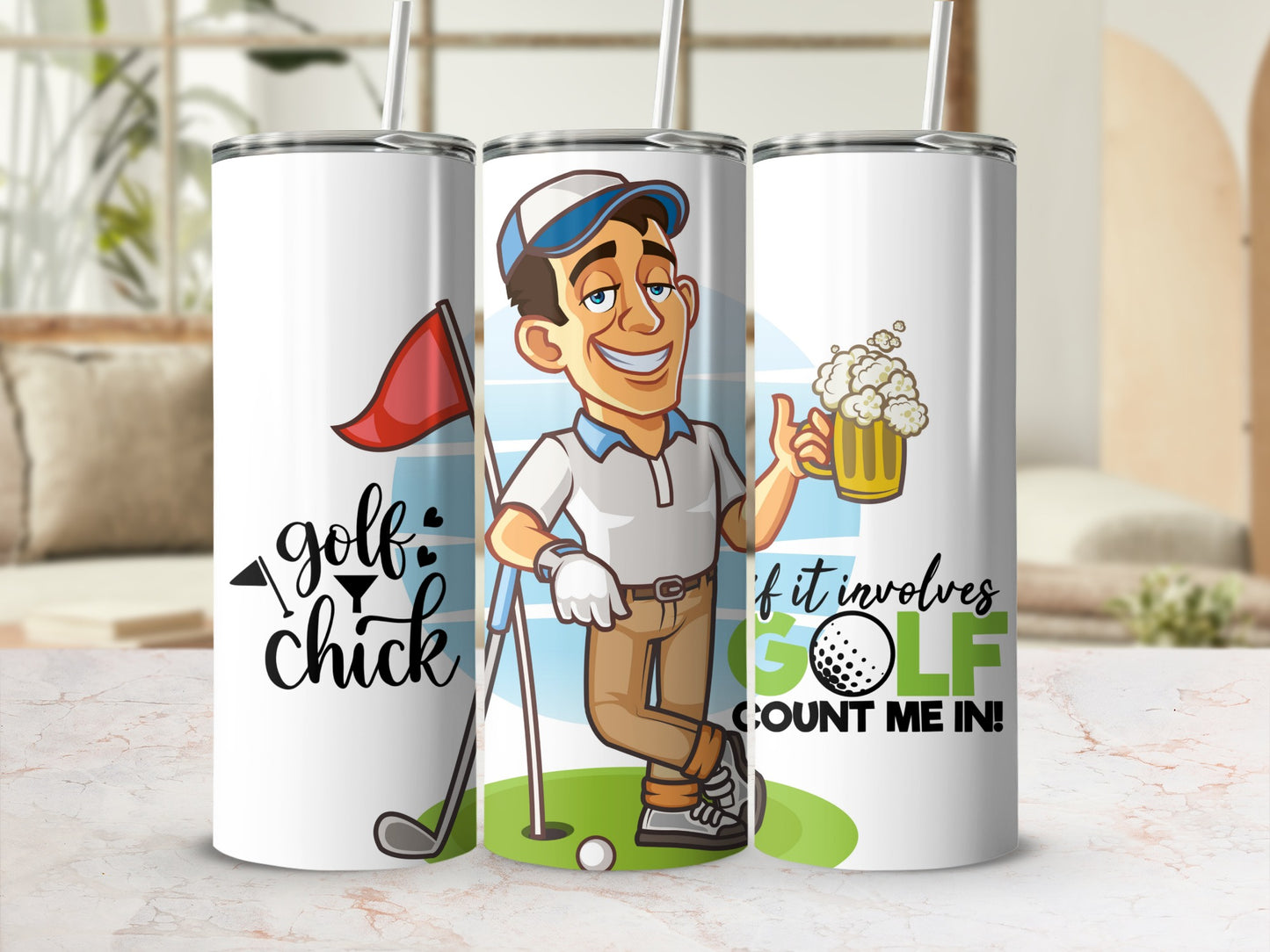 Fun Golf Designs Tumbler Perfect for Golf Enthusiasts