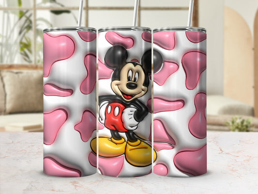 Pink and White Cartoon Character Theme Tumbler