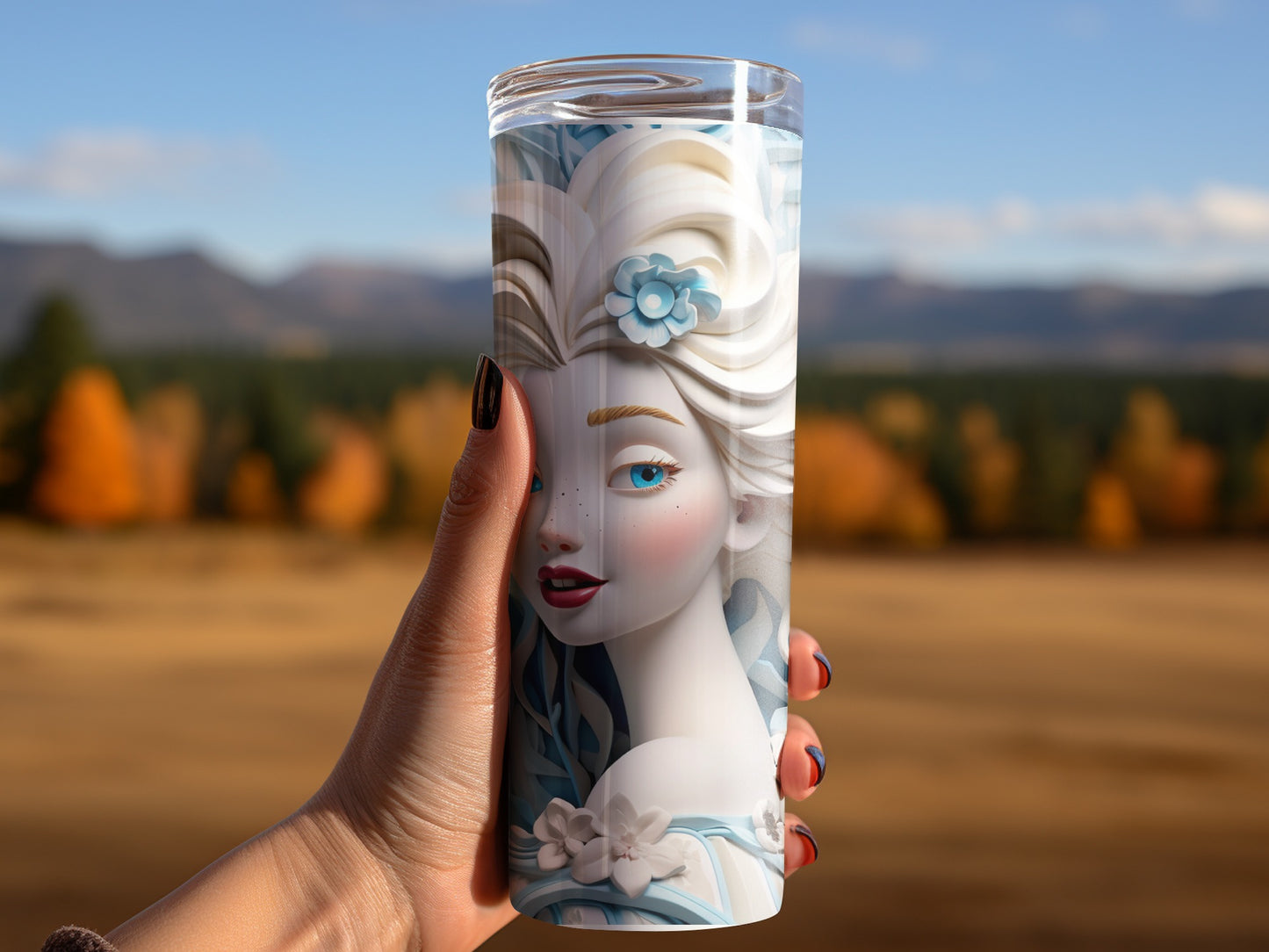 Artistic Fantasy Woman Landscape Travel Mug