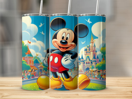 Colorful Cartoon Castle and Character Tumbler Cup