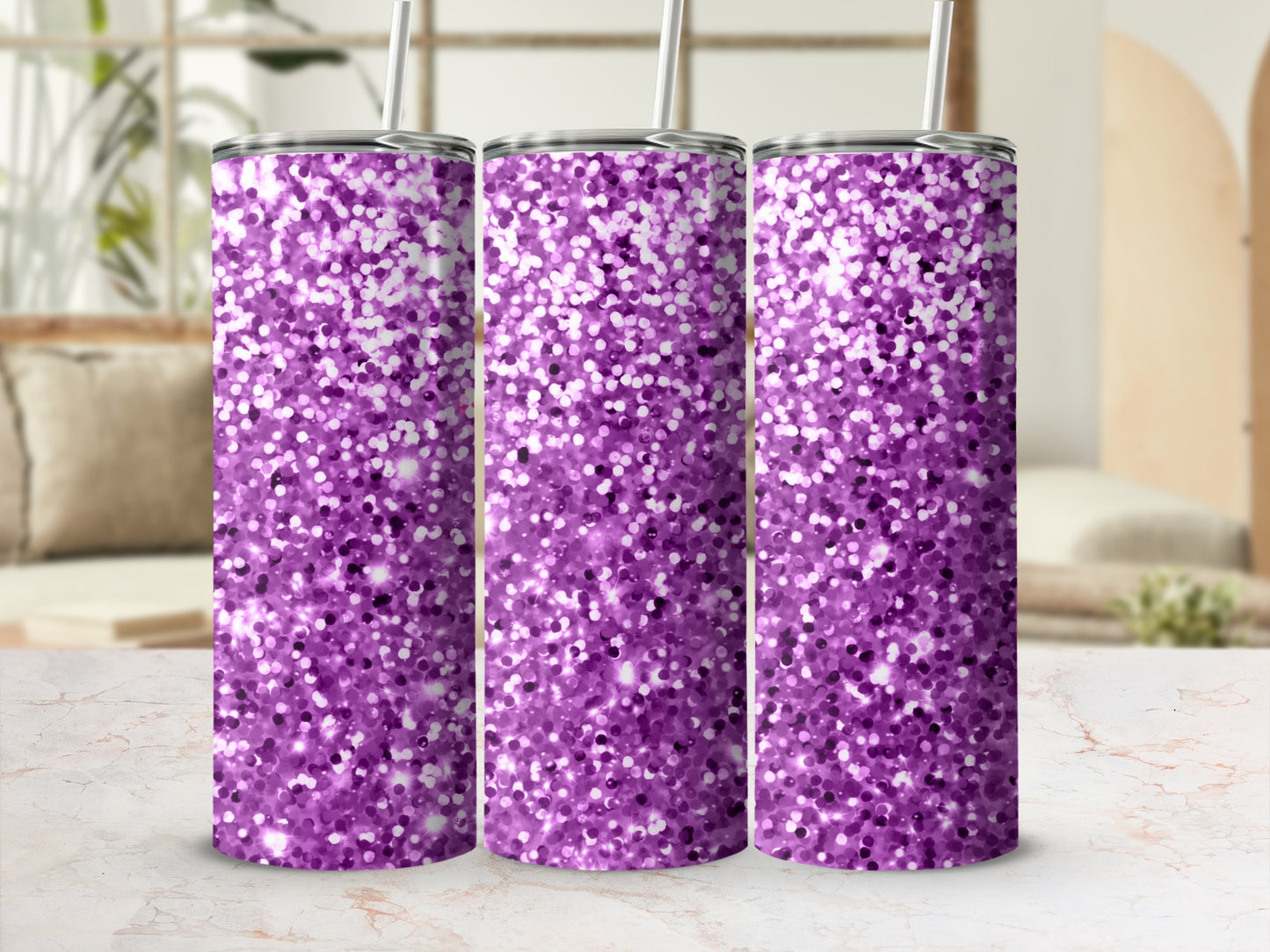 Sparkling Purple Glitter Insulated Tumbler Product