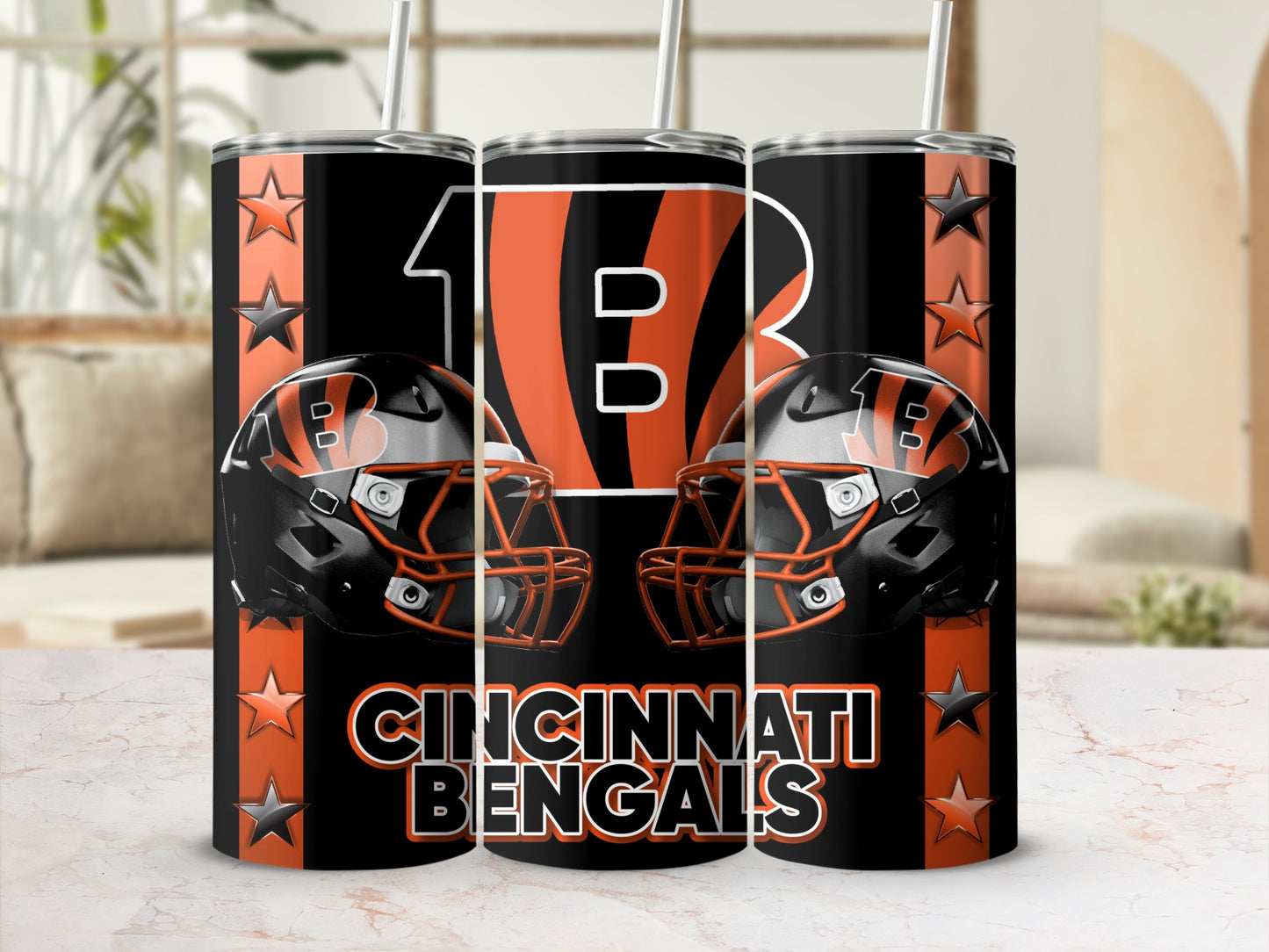Cincinnati Bengals Football Helmets In Team Colors Tumblers