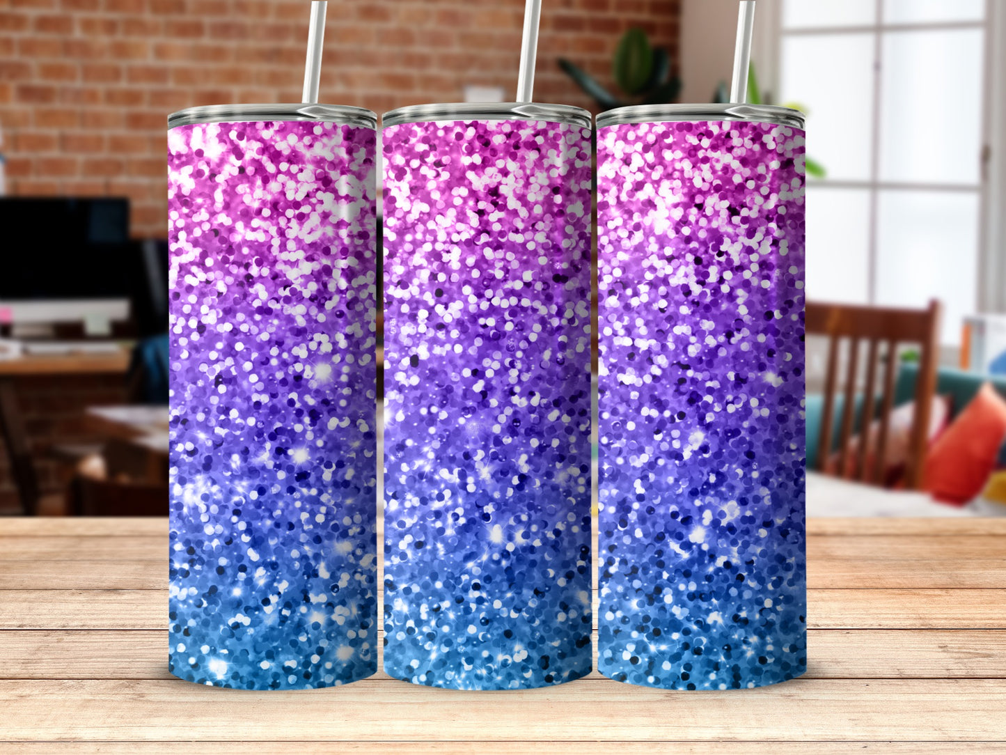 Glittery Ombre Design Tumbler Ideal for Everyday Use