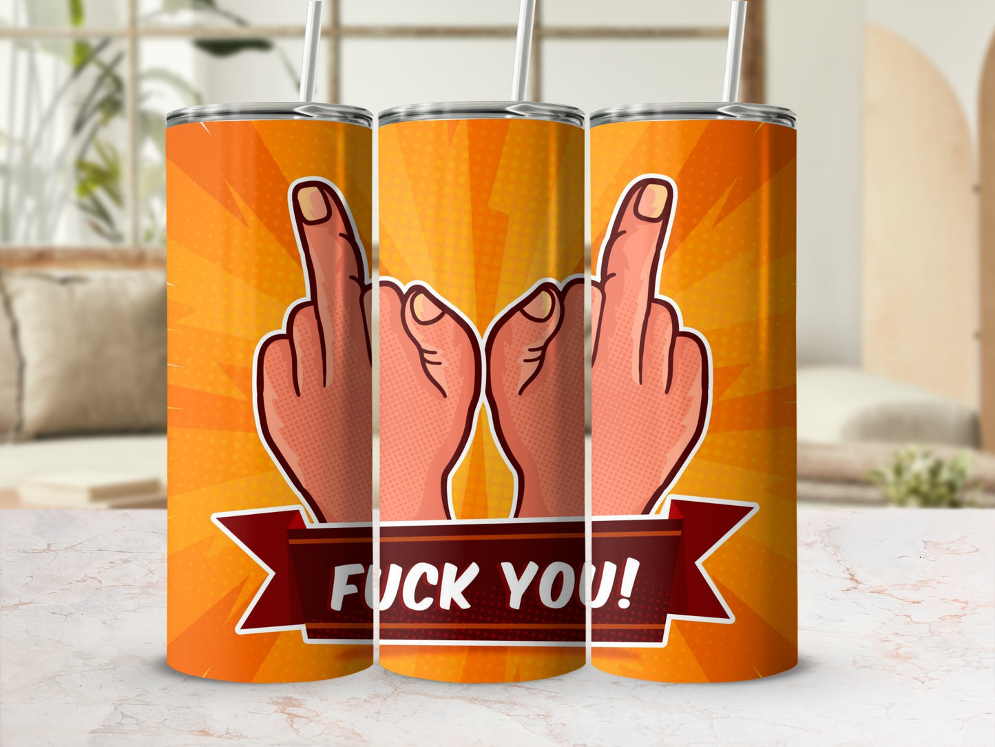 Middle Finger Hand Gesture Fuck You Tumbler Cup