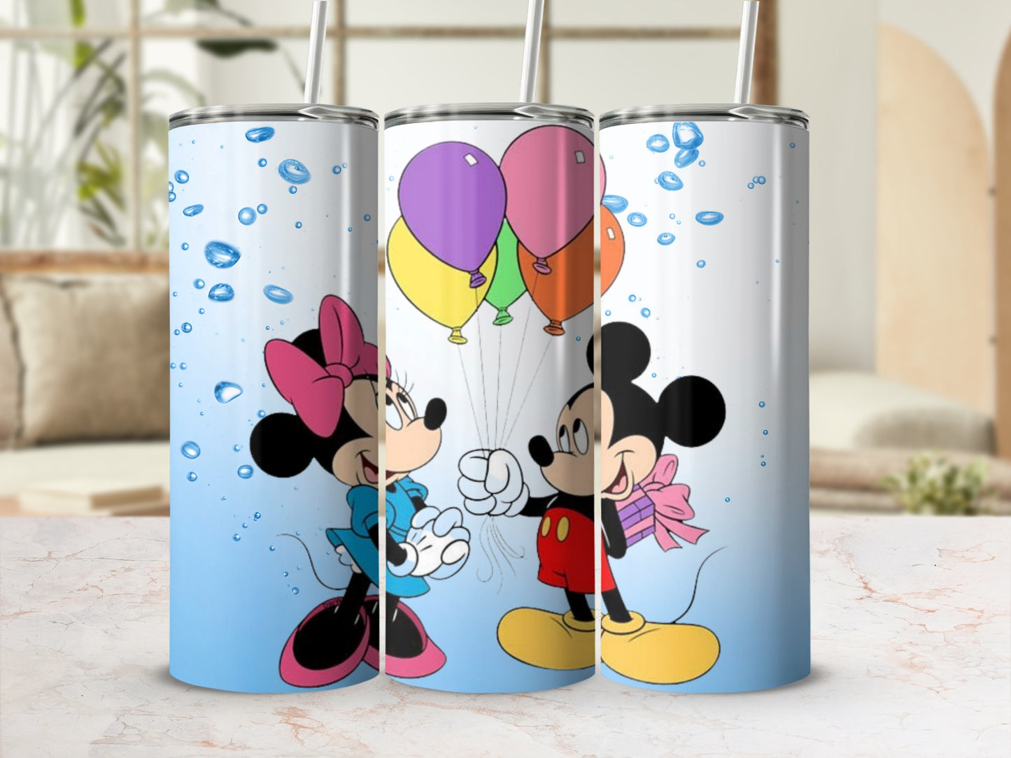 Mickey and Minnie with Balloons Tumbler