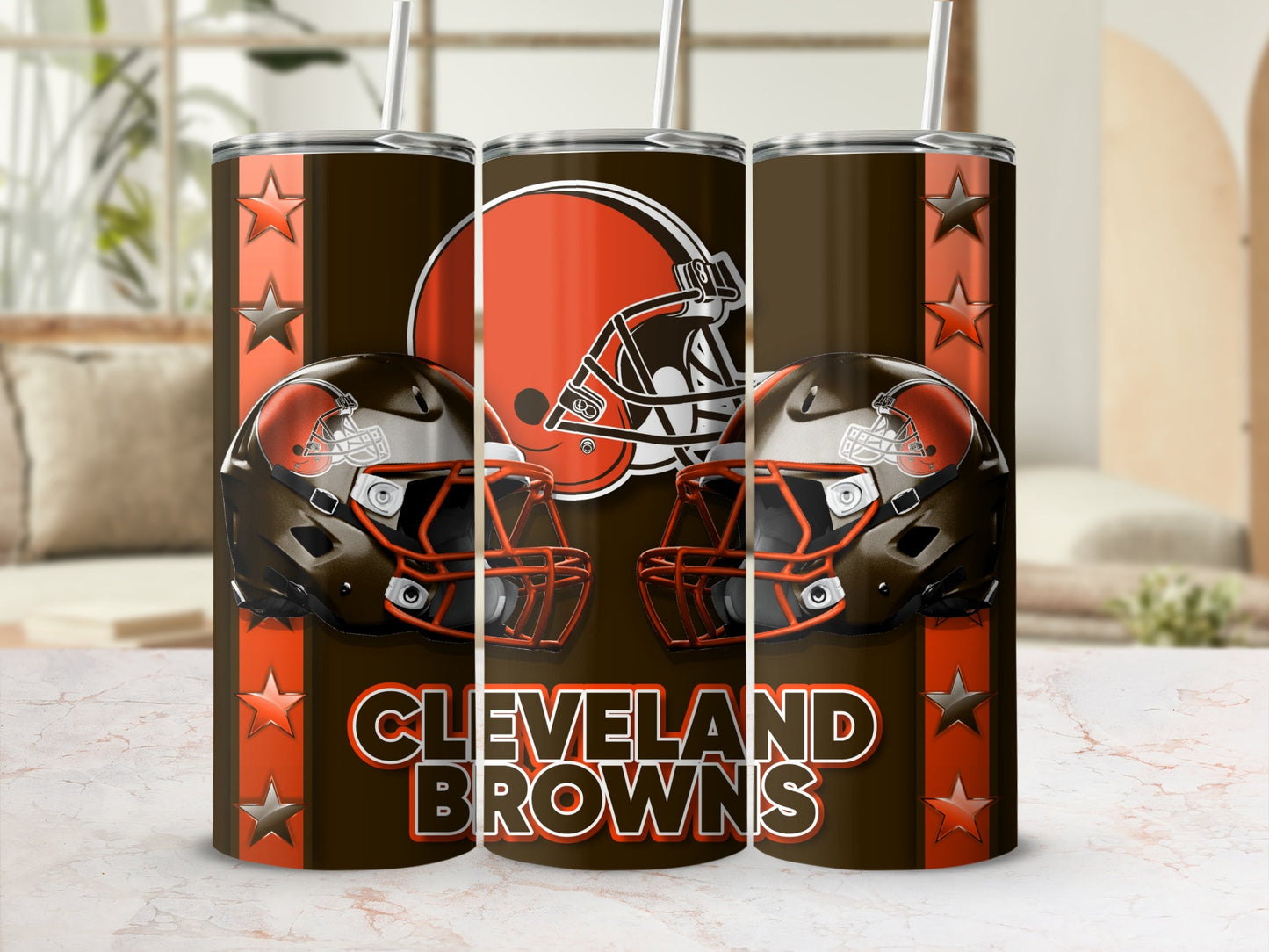 Cleveland Browns Helmets Stars Graphic Sports Fan Tumblers
