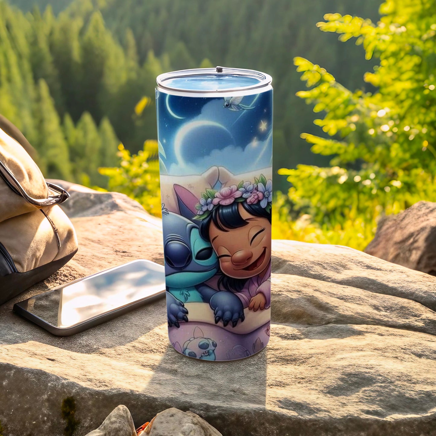Cute Cartoon Characters Starry Night Tumbler