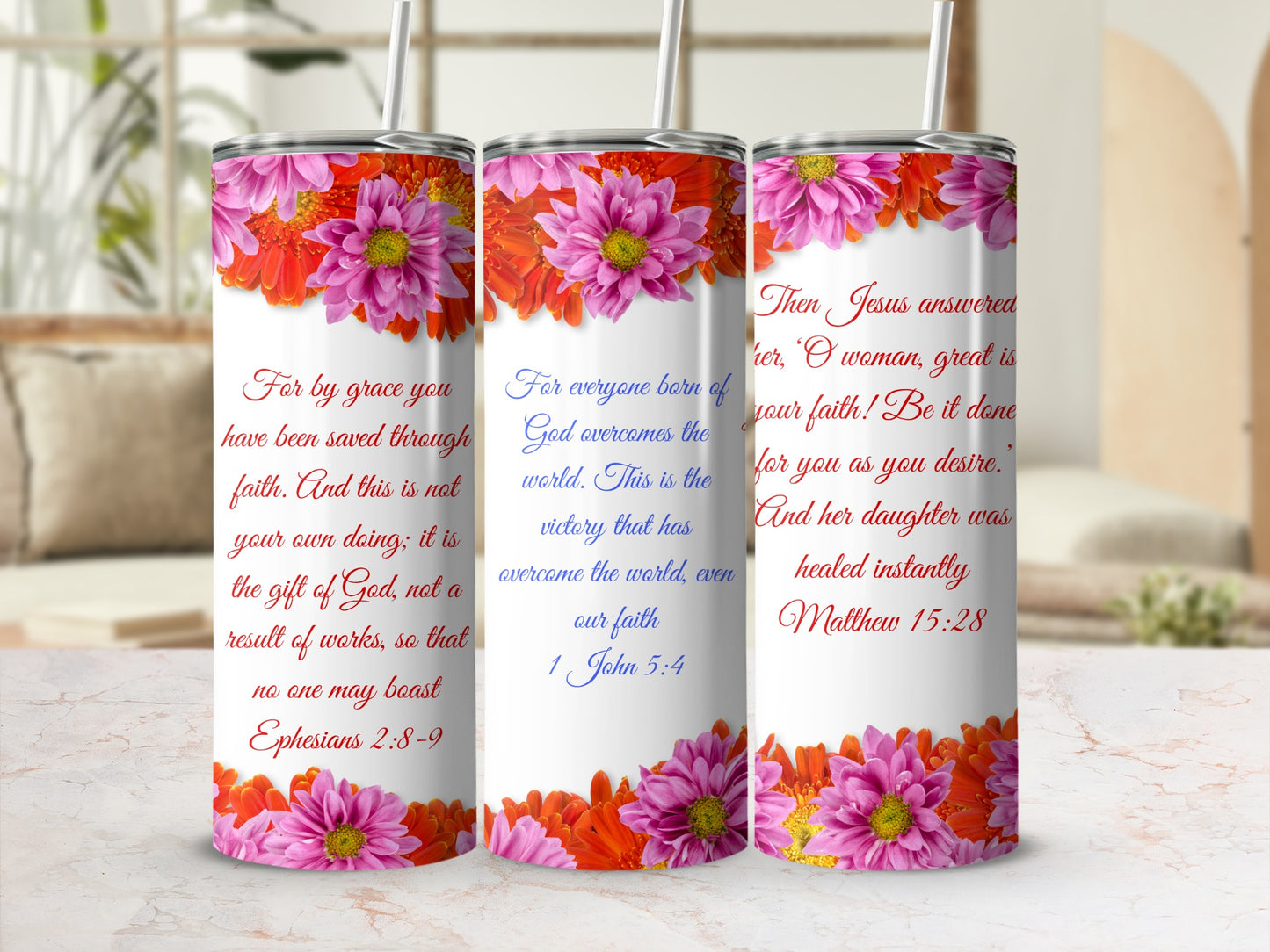Inspirational Religious Scripture Insulated Tumbler