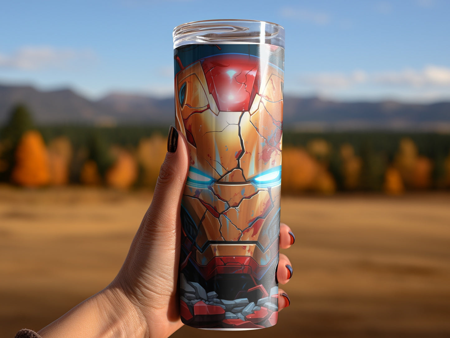 Iron Man Themed Travel Tumbler for Marvel Fans