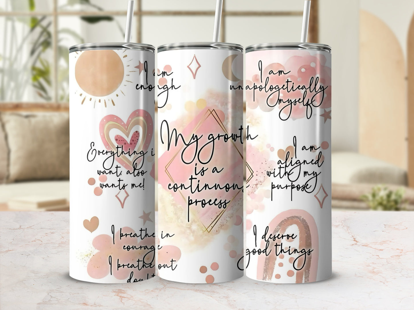 Inspirational Quotes Tumbler Designed with Motivational Art