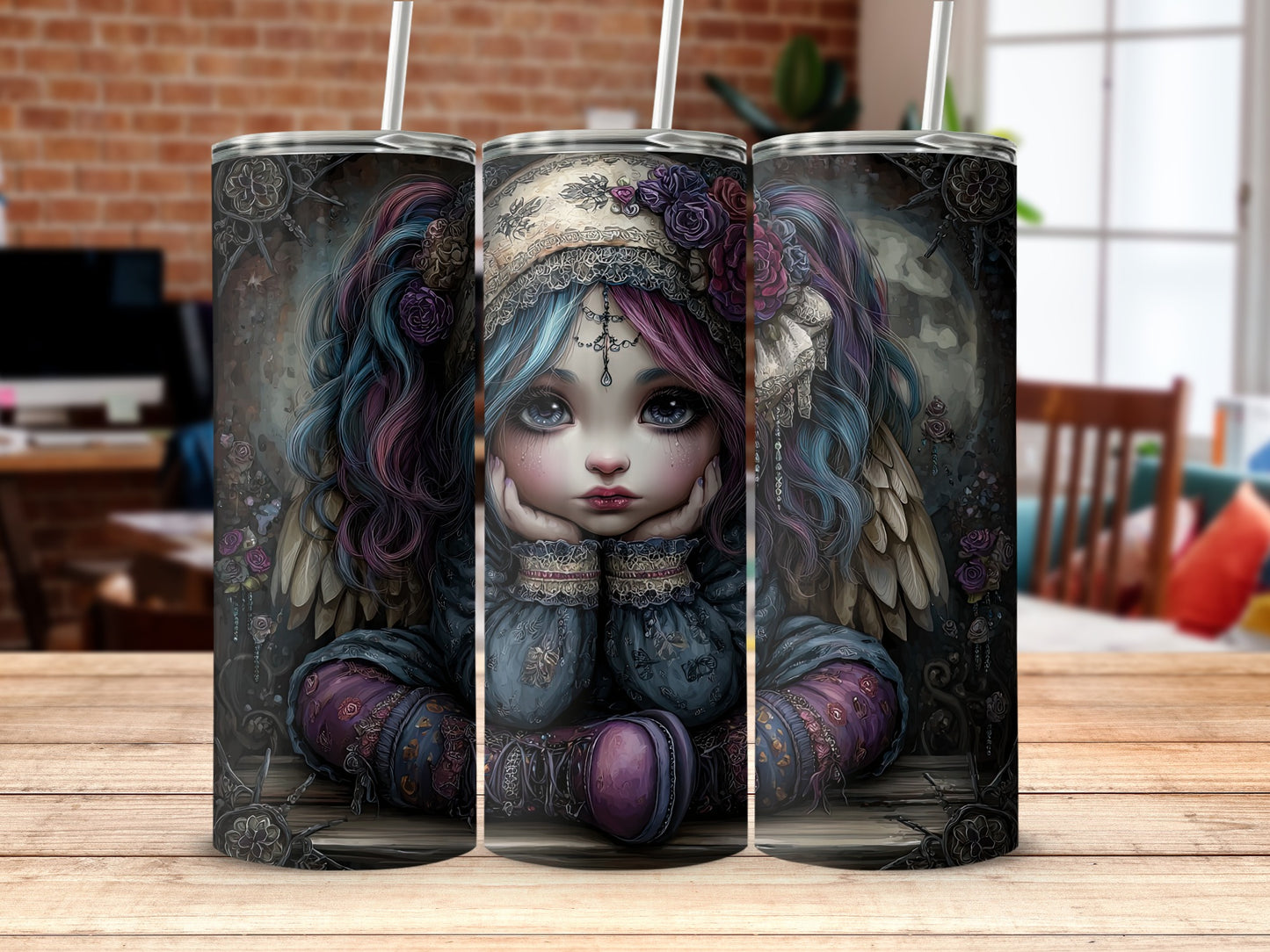 Beautiful Art Tumbler with Enchanting Doll Design