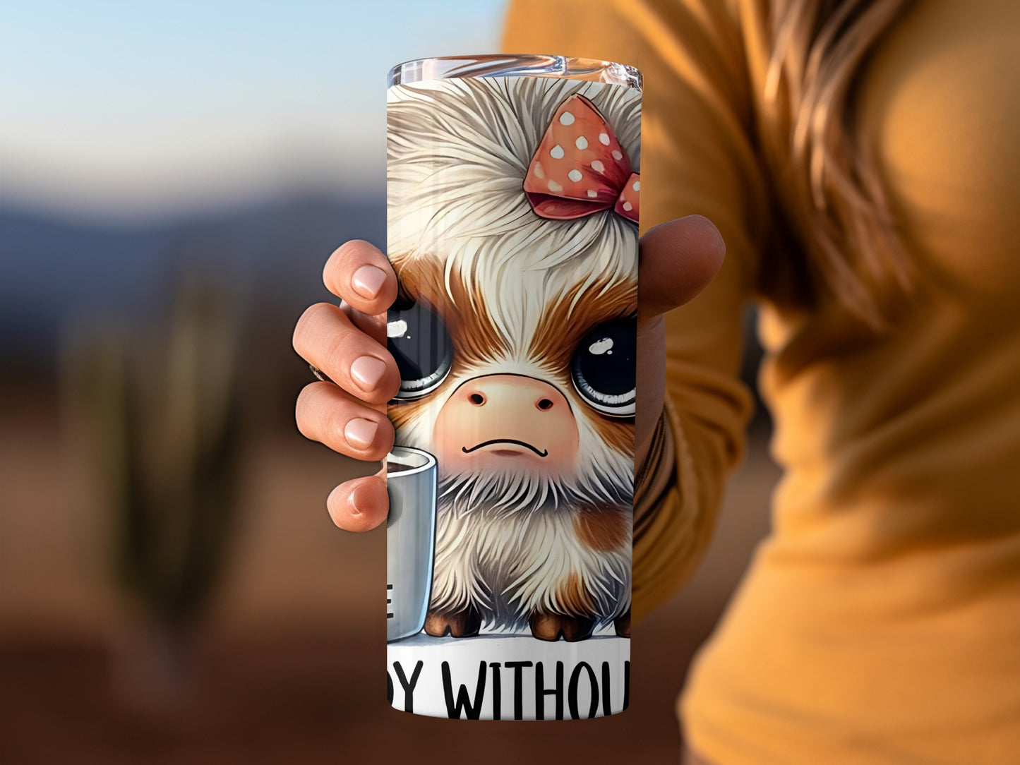 Cute Fluffy Animal with Bow Tumbler Drinkware