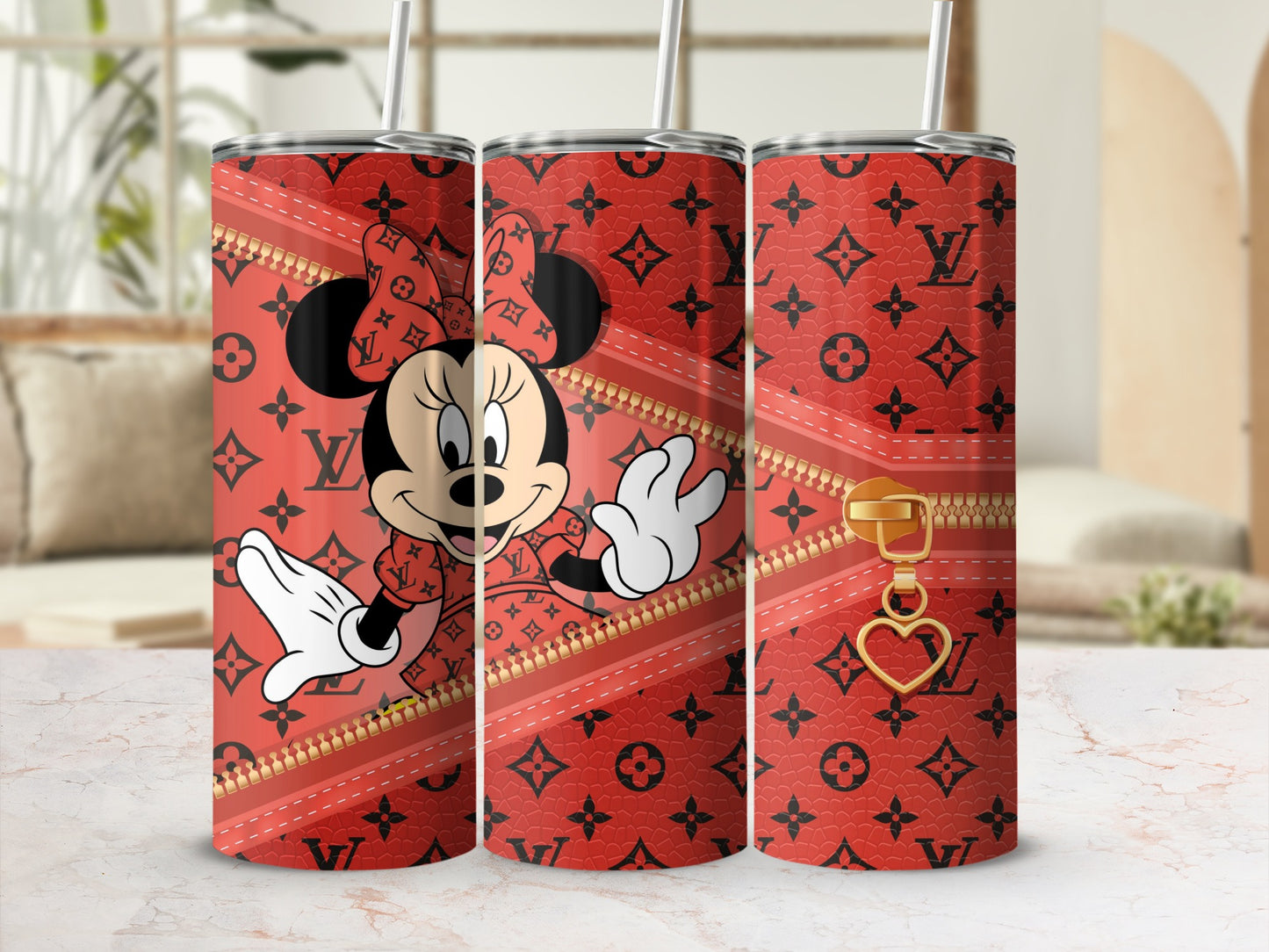 Stylish Red Minnie Mouse Designer Tumbler Cup