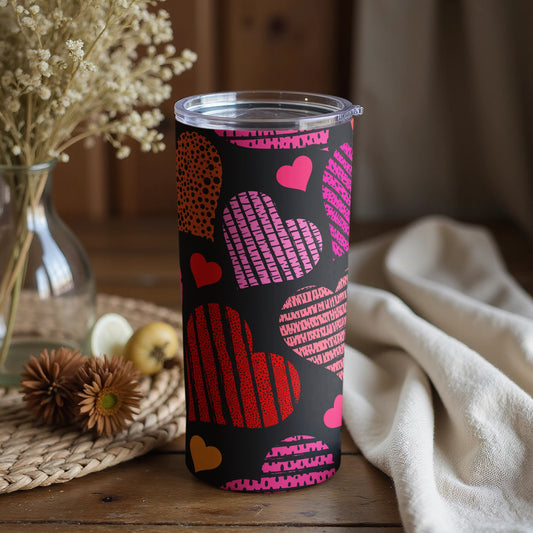 Colorful Heart Pattern Insulated Drink Tumbler