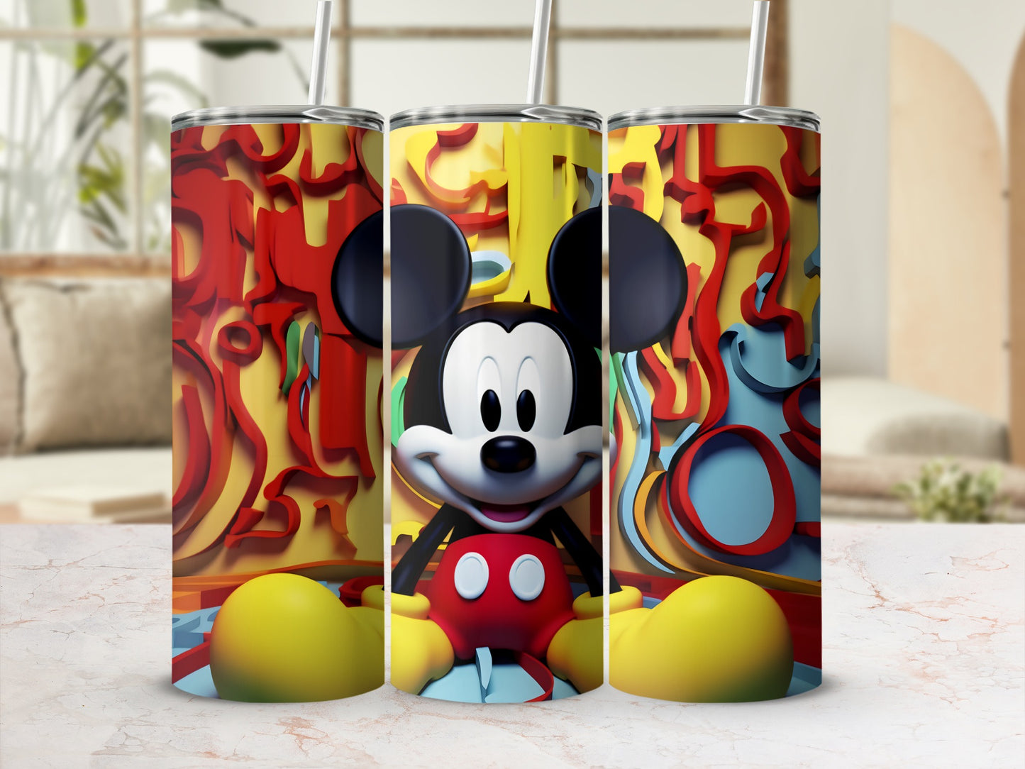 Colorful Mickey Mouse Tumbler for Fun and Refreshment