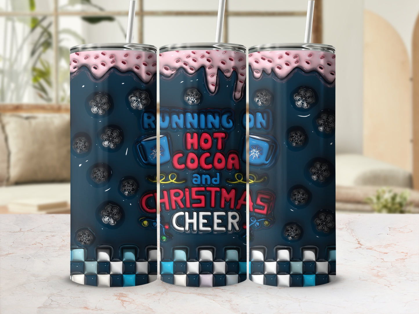 Running On Hot Cocoa And Christmas Cheer Tumbler