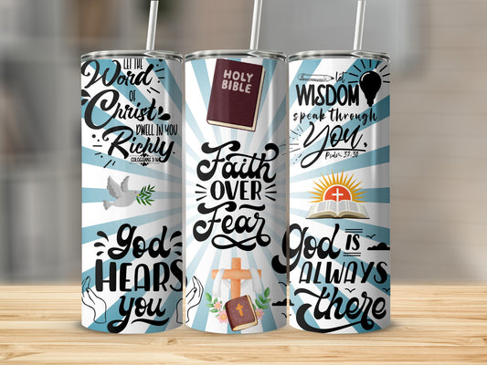 Christian Inspirational Quotes Design Tumbler Cup