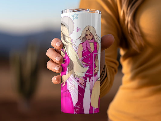 Vibrant Cartoon Character Illustration Travel Tumbler