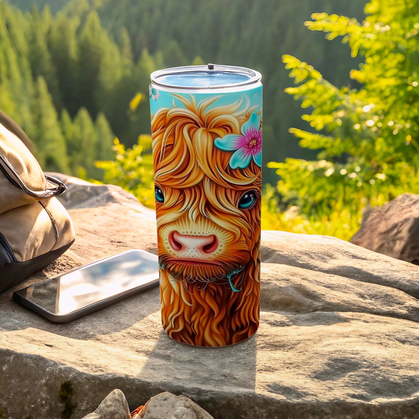 Colorful Highland Cow Art Design Stainless Steel Tumbler
