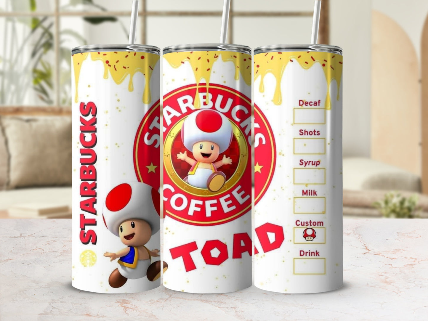 Starbucks Coffee Toad Custom Design Tumbler Cup