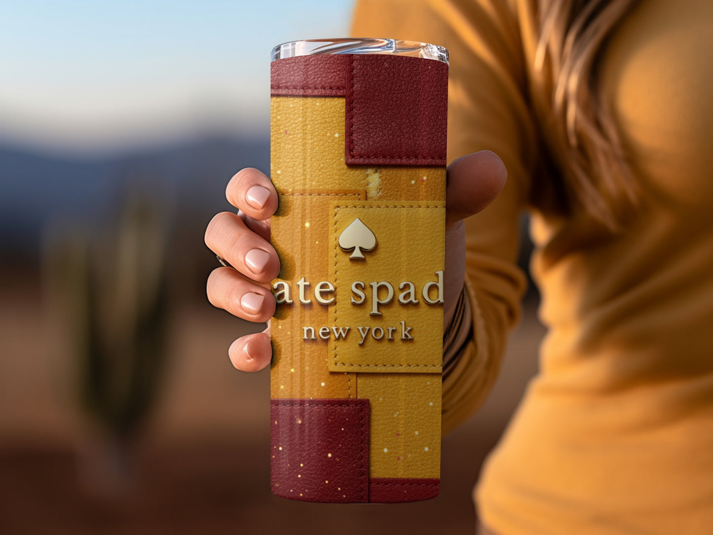 Inspired By Fabulous Kate Spade New York Brand Logo Gold Red Tumblers