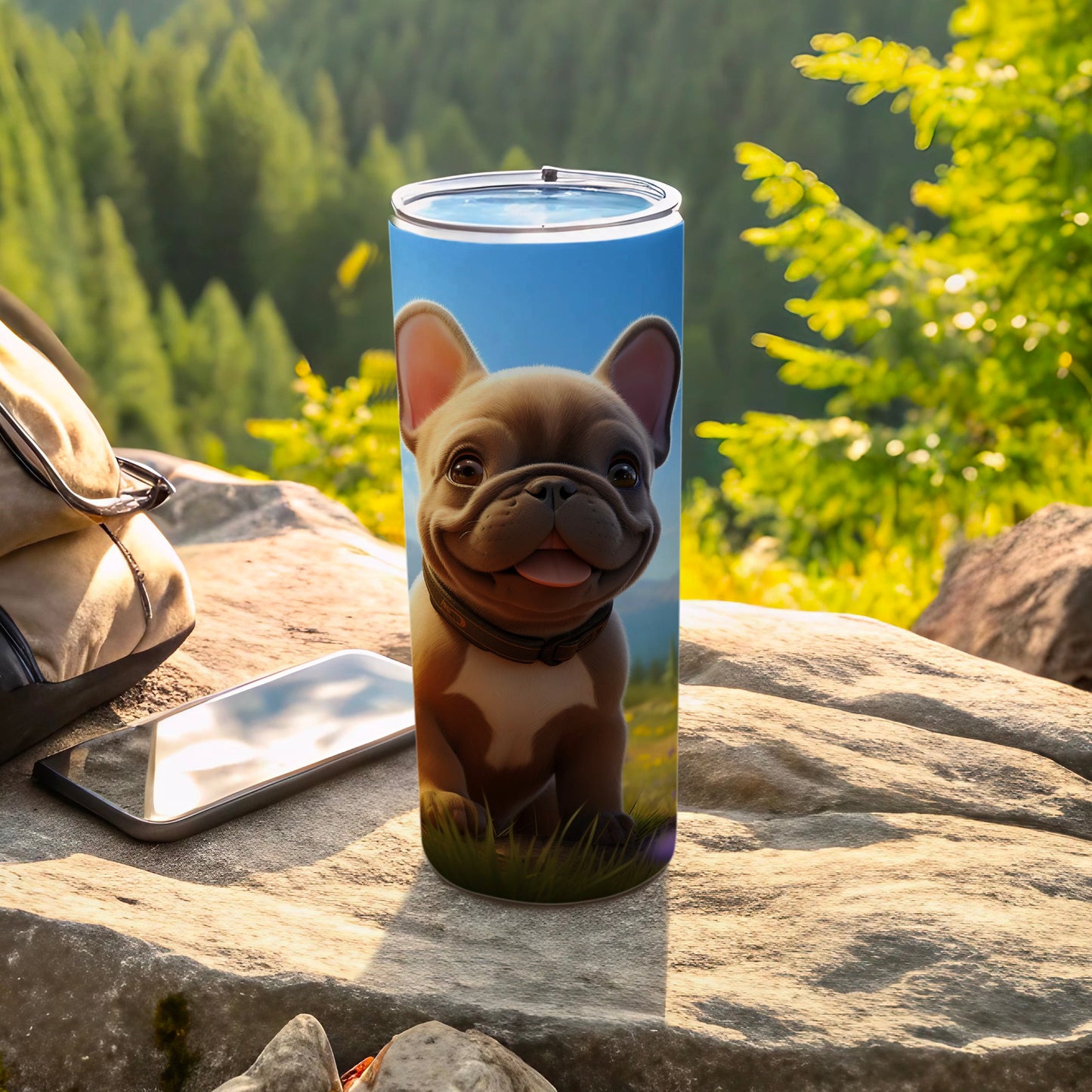 Adorable French Bulldog Insulated Drink Tumbler Cup