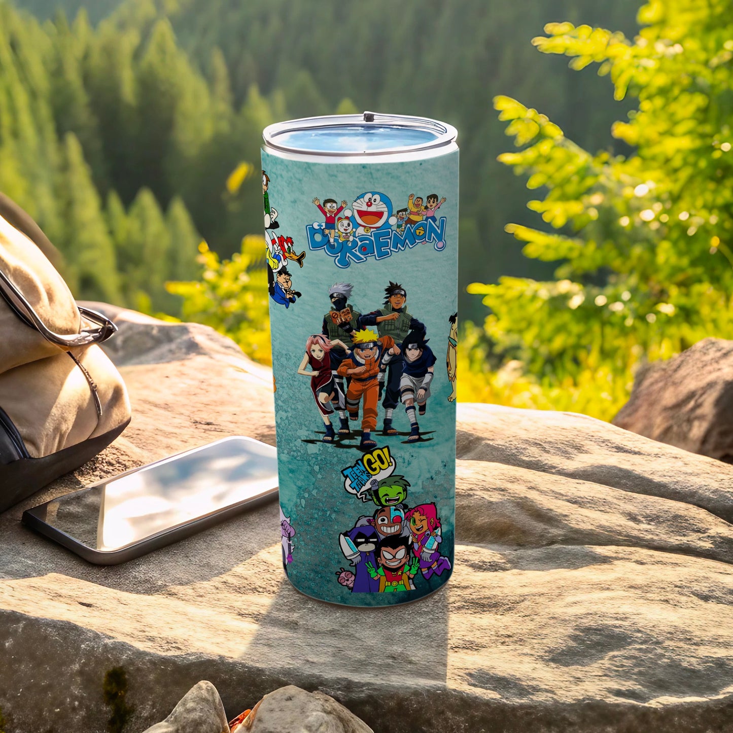 Colorful Anime Characters Themed Tumbler for Fans