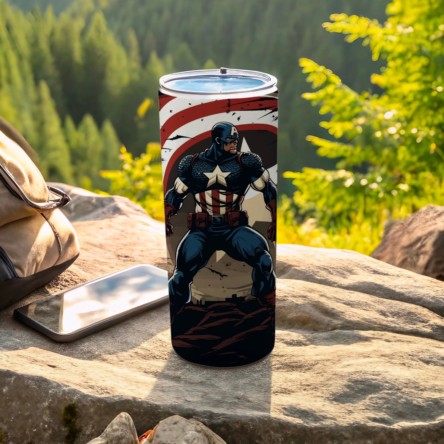 Captain America Themed Insulated Travel Tumbler