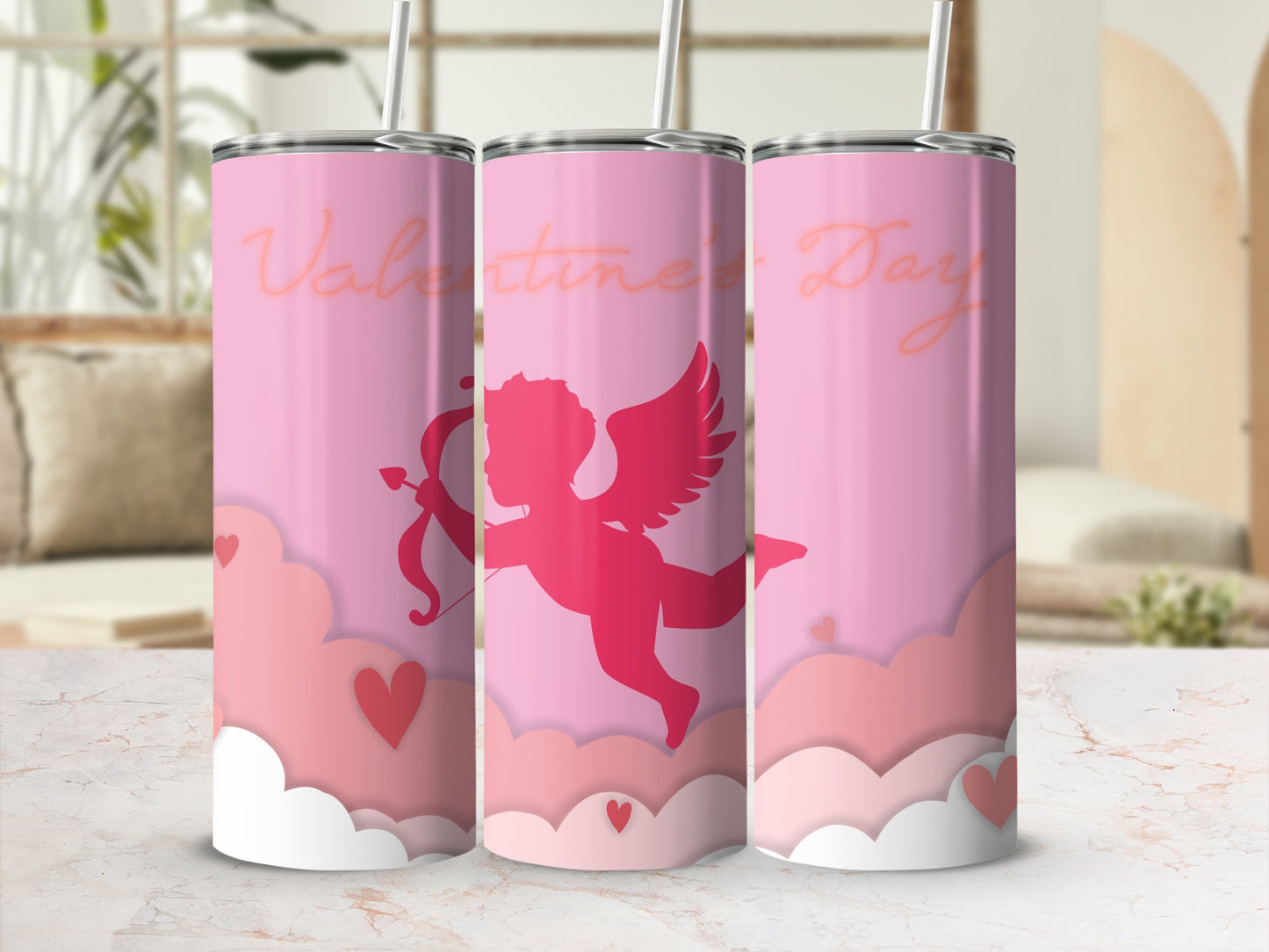 Cute Valentine's Day Cupid Design Tumbler