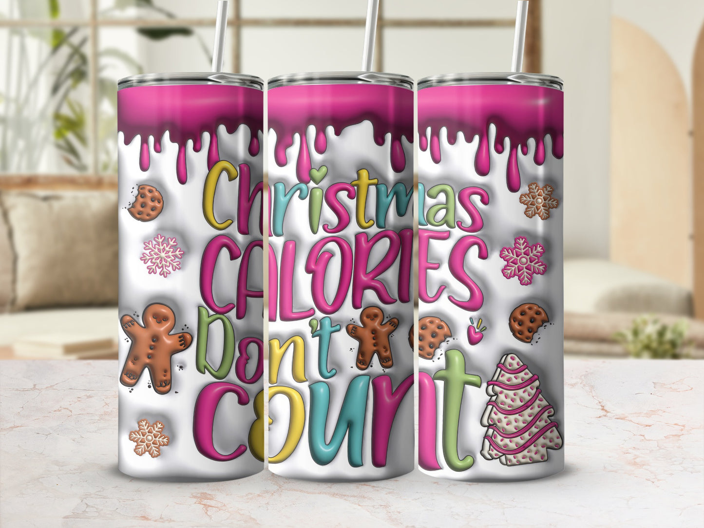 Christmas Calories Don't Count Tumbler Holiday Fun