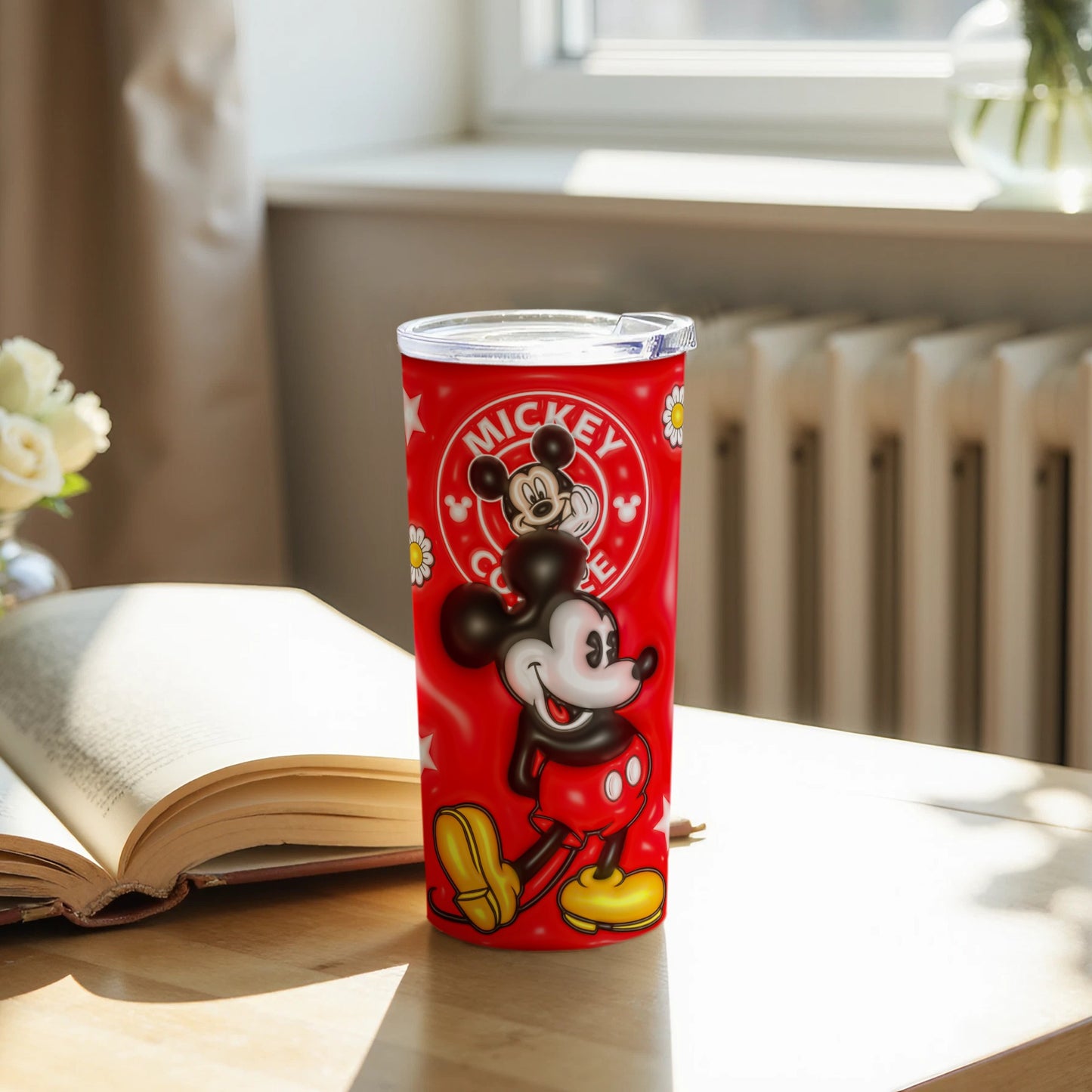 Vibrant Red Mickey Mouse Insulated Tumbler