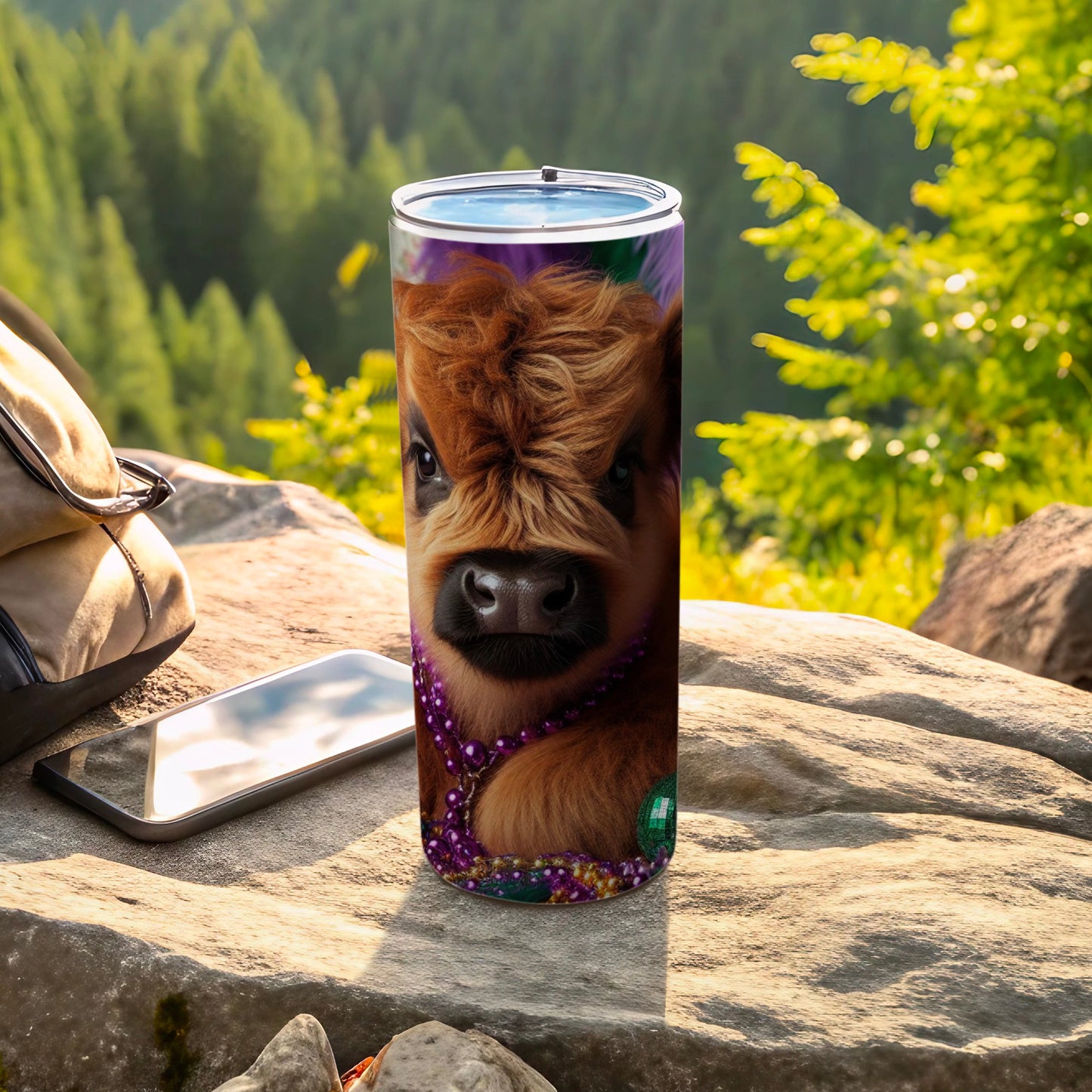 Cute Cow with Necklace Travel Tumbler for Outdoor Use