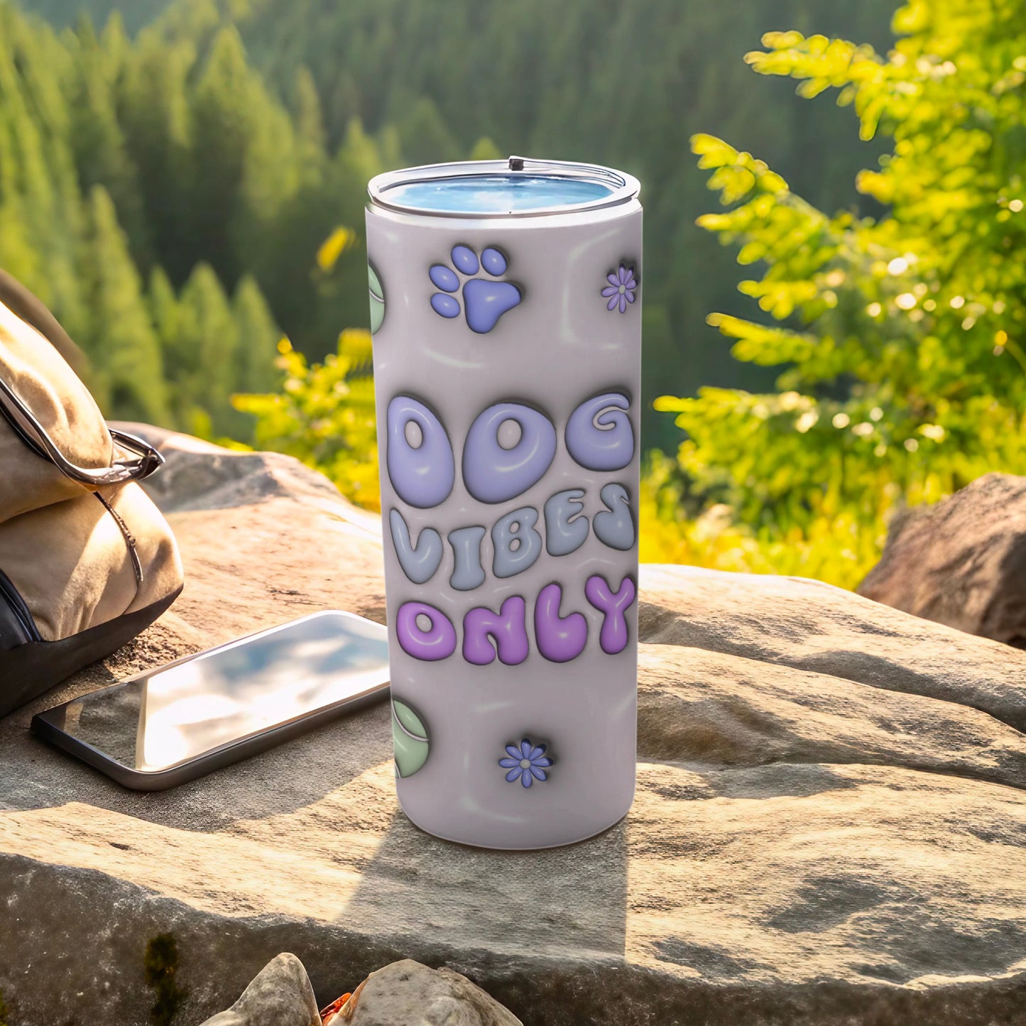 Dog Vibes Only Paw Prints Flower Tumbler product type