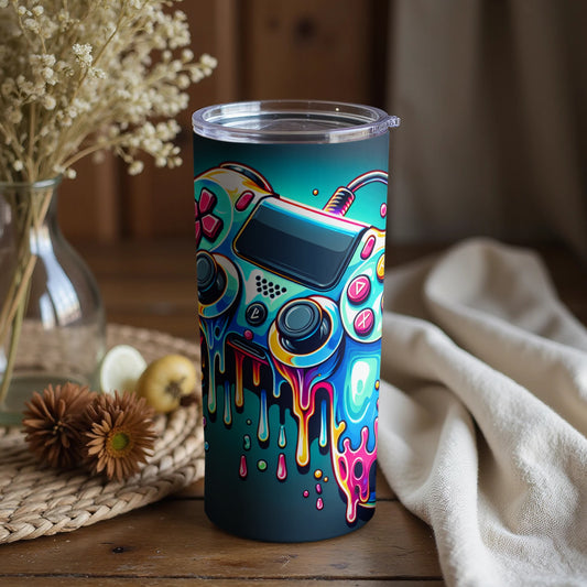 Vibrant Melting Game Controller Design Tumbler