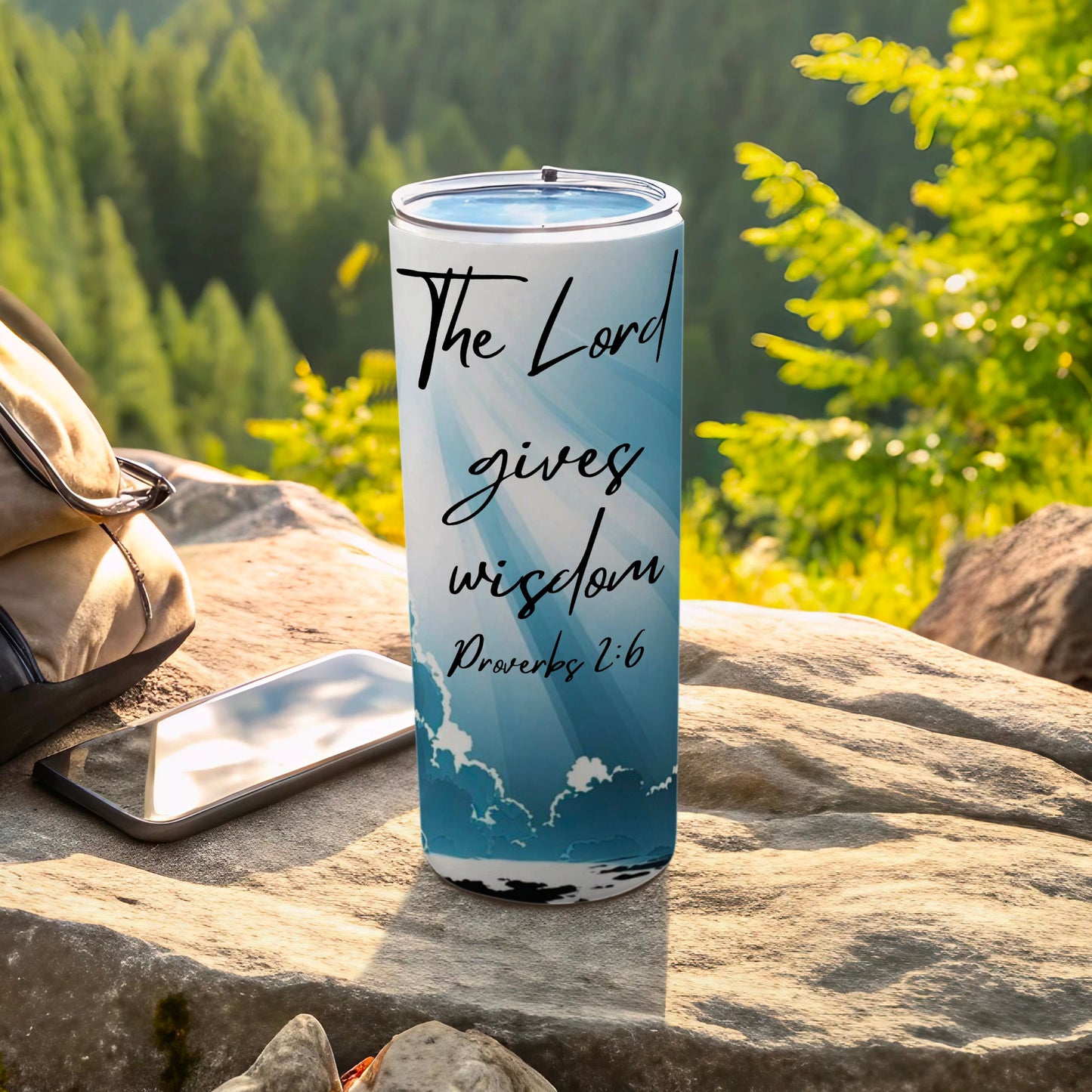 Inspirational 'The Lord gives wisdom' tumbler
