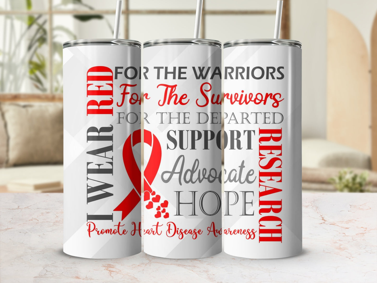 Promote Heart Disease Awareness Tumbler Cup for Supporters