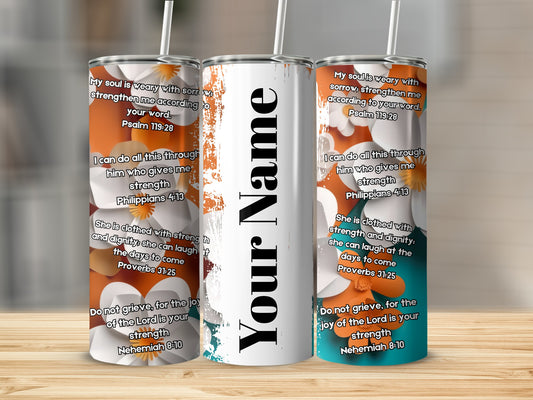 Inspirational Bible Verses Customized Tumbler Design