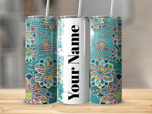 Colorful Inspirational Bible Verses Customizable Tumbler