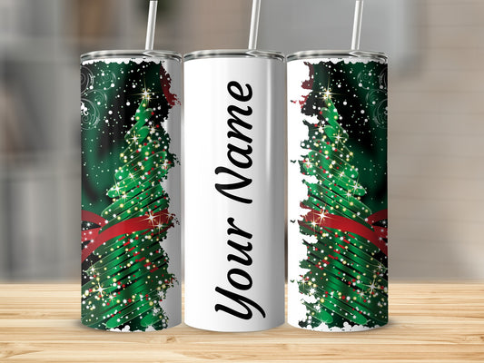 Personalized Christmas Tree Design Tumbler