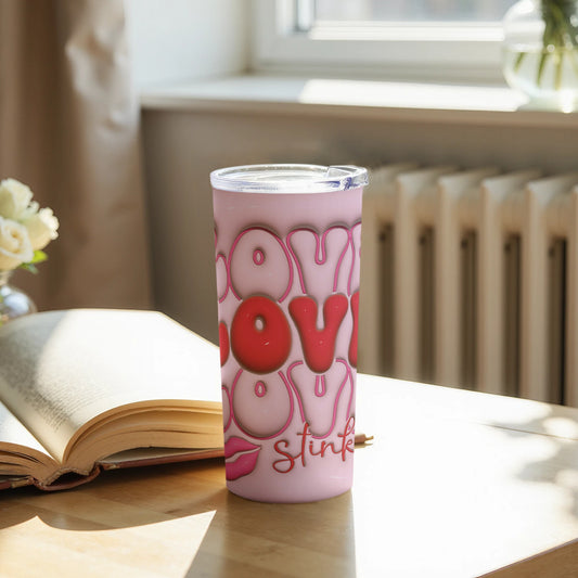 Love Stinks Pink Tumbler Valentine's Day Gift